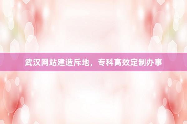 武汉网站建造斥地,专科高效定制办事