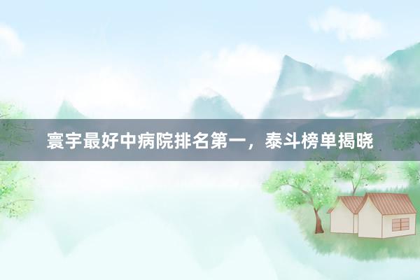 寰宇最好中病院排名第一，泰斗榜单揭晓